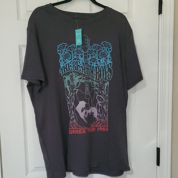 Maurices Tops - Maurices Graphic Tee - Gray with Blue and Red